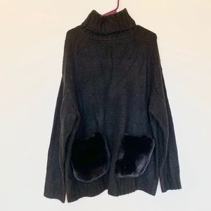 SAKS FIFTH AVENUE SWEATER DRESS WITH PUFFY POCKETS